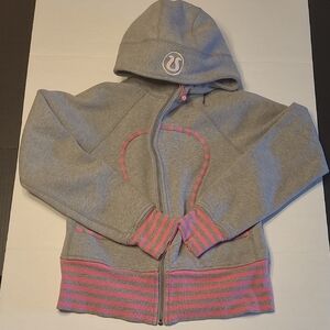 👚 Lululemon Athletica SCUBA Gray and Pink Zip-Up Hoodie